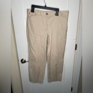 Talbots The Perfect Crop Casual Pants Khaki Women’s Size 14